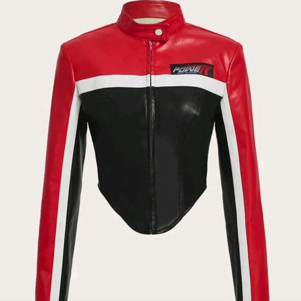 Faux Leather Racer shirt